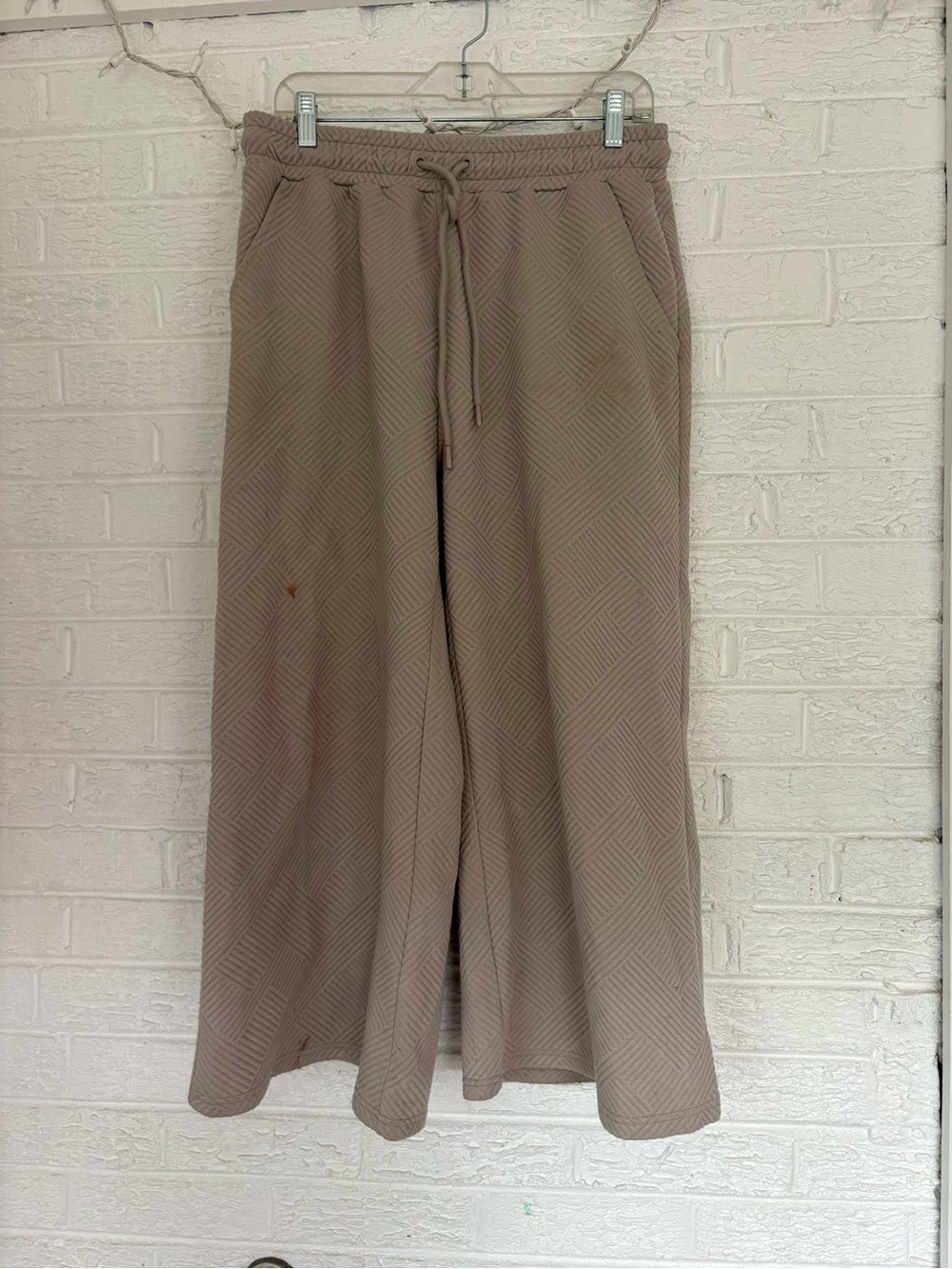 Women's Cropped Wide-Leg Drawstring Pants - Taupe
